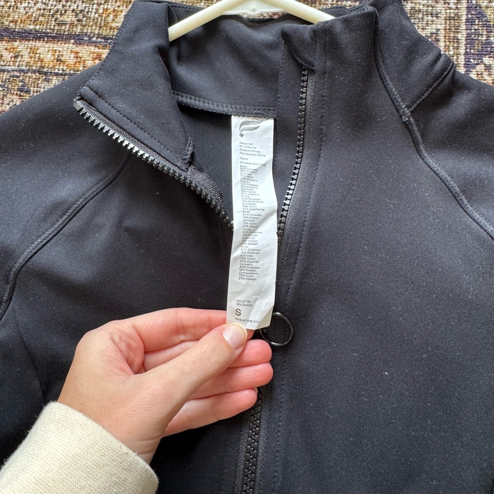 Fabletics Black Full-Zip Utility Jacket - Picture 2 of 4